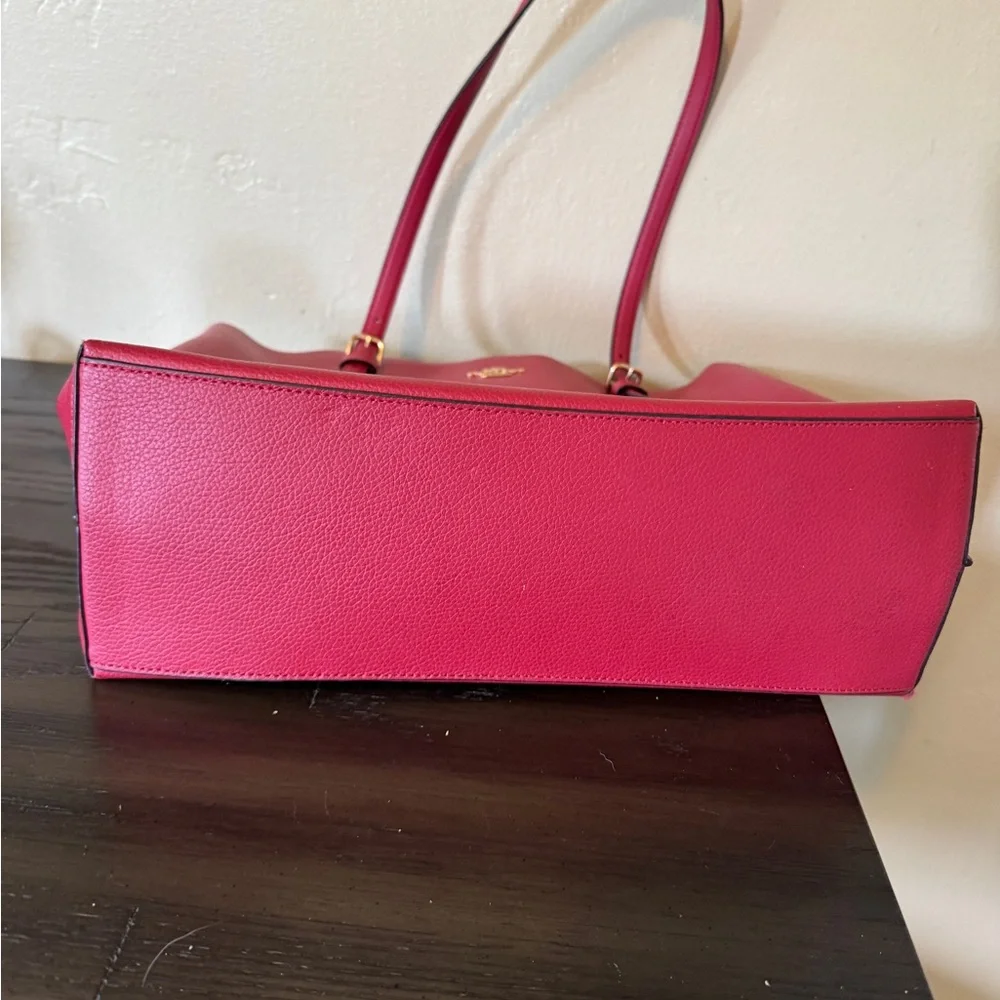 Coach Red Leather Tote Bag - Picture 7 of 7
